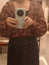 歌莉婭【秋季新品首發(fā)】格子襯衫女通勤穿搭襯衣工裝長(cháng)袖上衣1E8J3I160 51C酒紅色織 M 曬單實(shí)拍圖