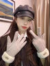 南極人羊毛手套女士冬季保暖觸屏手套加絨開(kāi)車(chē)騎車(chē)騎行防風(fēng)寒棉手套可愛(ài)卡其色均碼 曬單實(shí)拍圖