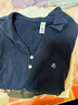 森馬（Semir）polo衫女短款收腰翻領(lǐng)襯衫25夏刺繡涼感緊身T恤辣妹109325115005 曬單實拍圖