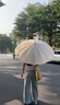 愛(ài)上雨24骨雨傘長(cháng)柄男女士家用大號自動(dòng)加固結實(shí)抗風(fēng)暴雨專(zhuān)用定制直桿傘 全纖維中棒-加大-24骨梧桐米 曬單實(shí)拍圖