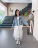 女童套裝裙春秋2025春季新款大童牛仔外套女孩半身裙兒童韓系童裝 套裝【外套+裙子】-套裝更實(shí)惠 160 曬單實(shí)拍圖