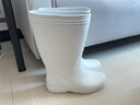 靴子雨靴防滑水鞋冬季防寒男款女款靴子不累腳四季通用防滑食品廠 【冬季加絨款】升級白色高筒水靴 38 曬單實拍圖