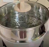 京東京造 湯鍋 白麥飯石色不粘湯鍋家用煮燉鍋 燃?xì)怆姶艩t通用 帶蒸格24cm 曬單實拍圖