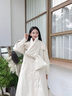 艾萊依【宋佳同款】鵝絨服女2025新款氣質(zhì)風衣羽絨服可脫卸圍巾長款外套 乳灰米-升級款 S 【建議110-130斤】155 曬單實拍圖
