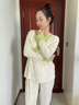 眺德高月子服哺乳睡衣春夏秋季帶胸墊和服式長(zhǎng)袖孕期產(chǎn)后孕婦家居服套裝 花朵月子服套裝 XL【建議120-140斤】 曬單實(shí)拍圖