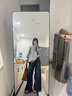 魯雅爾高腰復(fù)古闊腿牛仔褲女秋季新款大碼胖mm百搭顯瘦寬松垂感微喇褲子 復(fù)古藍(lán) L 曬單實拍圖