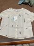 茵曼（INMAN）【商場(chǎng)同款】法式小花刺繡襯衫2025夏季女裝新款荷葉短袖襯衣  淡香杏 -18525736C M 曬單實(shí)拍圖