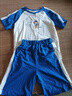 Classic Teddy男童套裝兒童T恤短褲中小童裝夏季薄款兩件裝夏裝衣服 克萊因藍(lán) 140 曬單實(shí)拍圖