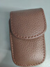 倉選真皮折疊眼鏡盒老花鏡男便攜可穿皮帶腰帶牛眼鏡殼皮套眼睛合夾子 豎款 穿皮帶（棕色） 曬單實(shí)拍圖