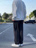 回力牛仔褲男寬松直筒系帶休閑褲子男春秋季舒適親膚百搭長(cháng)褲男褲 曬單實(shí)拍圖
