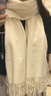 秋冬加厚韓版氛圍感時(shí)尚ins風(fēng)圍巾百搭溫柔高克重圍脖披肩 奶白 曬單實(shí)拍圖