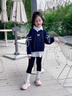 FIDQIOG國際品牌女童春裝衛衣2025新款洋氣大童上衣兒童春秋款女孩早春穿 藍色款 秋冬款 加絨 130 cm 曬單實(shí)拍圖