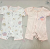 舒貝怡2件裝嬰兒衣服夏季薄款新生兒連體衣短袖哈衣兒童爬服粉色80CM 曬單實(shí)拍圖