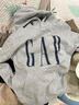 GAP男女裝2025秋季新款logo印花抓絨寬松套頭連帽衫衛(wèi)衣786923 淺灰色 M (170/92A) 亞洲尺碼 曬單實拍圖