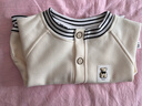 迪士尼（DISNEY）嬰兒衣服春秋兩件套加絨屁屁褲男寶寶分體套裝洋氣外出服男童秋裝 米色小熊條紋PP褲套裝 丨尺碼偏 80 (升級款)cm 丨推薦身高75-85 曬單實(shí)拍圖