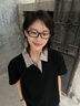杜小閑千鳥(niǎo)格拼接短袖polo衫男款夏季美式高街翻領(lǐng)t恤cleanfit正肩半袖 黑色 XL [推薦120-140斤] 曬單實(shí)拍圖