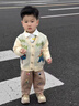 迪士尼（Disney）寶寶春秋裝套裝2025新款1-3歲4帥氣男童春秋季三件套炸街嬰兒童衣 卡其色 XY24058 薄款 80 高75cm內 1歲內【80碼】 曬單實(shí)拍圖