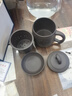 君禮軒紫砂杯宜興手工四件套茶杯茶水分離功夫茶具禮盒裝刻繪山水400ml 曬單實(shí)拍圖