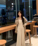 妃奧絨慵懶溫柔風(fēng)奶咖修身針織開(kāi)衫女中長(cháng)款披肩毛衣春秋薄款小個(gè)子外套 圖片色開(kāi)衫 M 【95-105斤】 曬單實(shí)拍圖