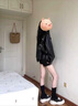 RHUDE FOG品牌女裝美式復(fù)古皮衣外套女2025春秋新款時(shí)尚休閑顯瘦高級(jí)感酷颯 黑色 M 曬單實(shí)拍圖