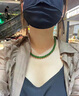 京鑒新疆和田玉碧玉項鏈女款菠菜綠玉石珠子圓珠玉鏈頸飾鎖骨鏈附證書(shū) 6mm碧玉項鏈 曬單實(shí)拍圖