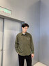JEEP燈芯絨長(cháng)袖襯衫男秋季柔軟親膚垂感抗皺男士襯衣外套W 橄欖綠 2XL 曬單實(shí)拍圖