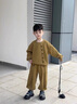 皮爾卡丹（pierre cardin）男童春裝套裝2025新款兒童韓版痞帥衛衣兩件套寶寶運動(dòng)裝春秋款潮 黃綠色 150 cm 曬單實(shí)拍圖