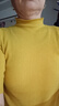 恒源祥半高領(lǐng)針織衫女2025春秋修身百搭五分袖上衣2025新款打底衫半T恤 芥末黃 2XL 120-130斤穿 曬單實(shí)拍圖