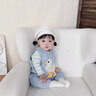 迪士尼（Disney）嬰兒背帶褲套裝春秋款男寶寶兩件套衣服超萌小月齡兒童外出服春裝 T恤+背帶褲 66cm (建議5-14斤) 曬單實拍圖