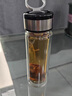 茶馬仕高端品牌雙層玻璃杯手提環(huán)男女車(chē)載防燙便攜泡茶單層水杯子定制 雙層藍色-368M 曬單實(shí)拍圖