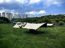 牧高笛（MOBIGARDEN）俊庭牛津布黑膠天幕 戶(hù)外露營(yíng)大空間防雨防曬蝶形黑膠天幕 俊庭530和風(fēng)沙（配2根支撐桿） 曬單實(shí)拍圖