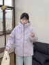 波司登25新款羽絨服女短款寬松休閑通勤連帽冬季舒適保暖外套B250245202 風(fēng)鈴淡紫6453 S 160/84A 體重約100-110斤 曬單實(shí)拍圖