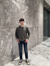 EMPORIO ARMANI/阿瑪尼官方旗艦新款男士純棉復古做舊低腰修身牛仔褲秋季 【低腰修身微彈紐扣門(mén)襟】深藍色 28  (推薦：110-120斤) 曬單實(shí)拍圖