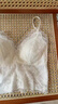 貓人（MiiOW）女士吊帶背心女冰絲深V性感蕾絲花邊免穿文胸打底帶胸墊美背內衣 奶白色 （超薄透氣） L 【建議100-120斤】 曬單實拍圖