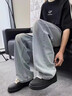 真維斯（Jeanswest）春夏新款淺藍色牛仔褲男款2026寬松休閑四季寬松直筒闊腿長(cháng)褲子男 復古藍【四季款】 XL 曬單實(shí)拍圖