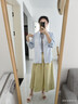 無(wú)印良品（MUJI）女式 漢麻棉輕便長(zhǎng)裙 長(zhǎng)半身裙女裙子 25年夏季女裝 BE1VBC5S 黃色 M （160/66A） 曬單實(shí)拍圖