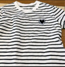 初申夏季短袖T恤女時尚百搭圓領(lǐng)愛心標(biāo)條紋純棉半袖上衣S13KT1172 曬單實拍圖