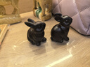 木雕兔擺件家居飾品實(shí)木生肖兔子風(fēng)水工藝品生日禮物桌面小擺件 黑檀木可愛(ài)兔【一對】 高6厘米 曬單實(shí)拍圖