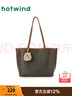 熱風(fēng)（Hotwind）2025年春季新款女士托特單肩包老花手提包大容量休閑通勤包包 131黑棕 F 曬單實(shí)拍圖