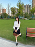 香影學(xué)院風(fēng)藏青色百褶半身裙女2025秋裝新款小個子短款高腰a字裙 藏青 S 155/60A/85-95斤 曬單實拍圖