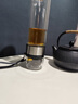 XKJ德國玻璃杯泡茶杯帶蓋雙層茶倉茶水分離高硼硅耐熱防爆耐高溫水杯 提繩款-鋼本色400ml【送杯套杯刷】 曬單實(shí)拍圖