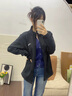 安踏（ANTA）外套女款2025新款秋冬季加絨拉鏈立領(lǐng)開(kāi)衫運動(dòng)服女士夾克休閑上衣 基礎黑 L （175）【適合125-140斤】 曬單實(shí)拍圖