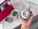 雅瓷汝窯蓋碗三件套茶具套裝一人用高級不燙手汝瓷納福套裝 曬單實(shí)拍圖