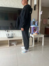 李寧拉鏈外套復(fù)古連帽開衫春季校園風(fēng)男女款印花衛(wèi)衣AWDU857 曬單實(shí)拍圖