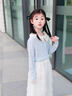 女童裙子套裝春秋2025新款兒童春裝學院風穿搭小女孩韓系甜美衣服 上衣+裙子【套裝】 120 曬單實拍圖