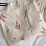 施貝柔月子服哺乳睡衣孕婦裝孕產(chǎn)婦家居服衣褲套裝可外出穿米色XL 曬單實(shí)拍圖