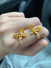 福來(lái)島黃金耳釘古法金足金時(shí)尚婚嫁首飾空谷幽蘭紫水晶耳飾小版女 工費(fèi)：1067元 6.08克 曬單實(shí)拍圖