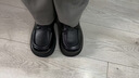 JWNM勁王2025秋冬新款系帶真皮樂(lè )福鞋復古百搭女鞋厚底單鞋休閑皮鞋子 黑色皮里單鞋（標準尺碼） 36 曬單實(shí)拍圖