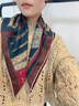 啄木鳥(niǎo)真絲方巾羊毛圍巾真絲小絲巾女韓版新款春秋冬季保暖時(shí)尚百搭禮盒 金碧輝煌丨雙面真絲羊毛 曬單實(shí)拍圖