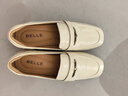 百麗（Belle）七夕禮物質(zhì)感樂福鞋女25秋新商場款牛皮氣質(zhì)通勤樂福鞋D9U1DCA5 米色 37 (235mm) 曬單實(shí)拍圖